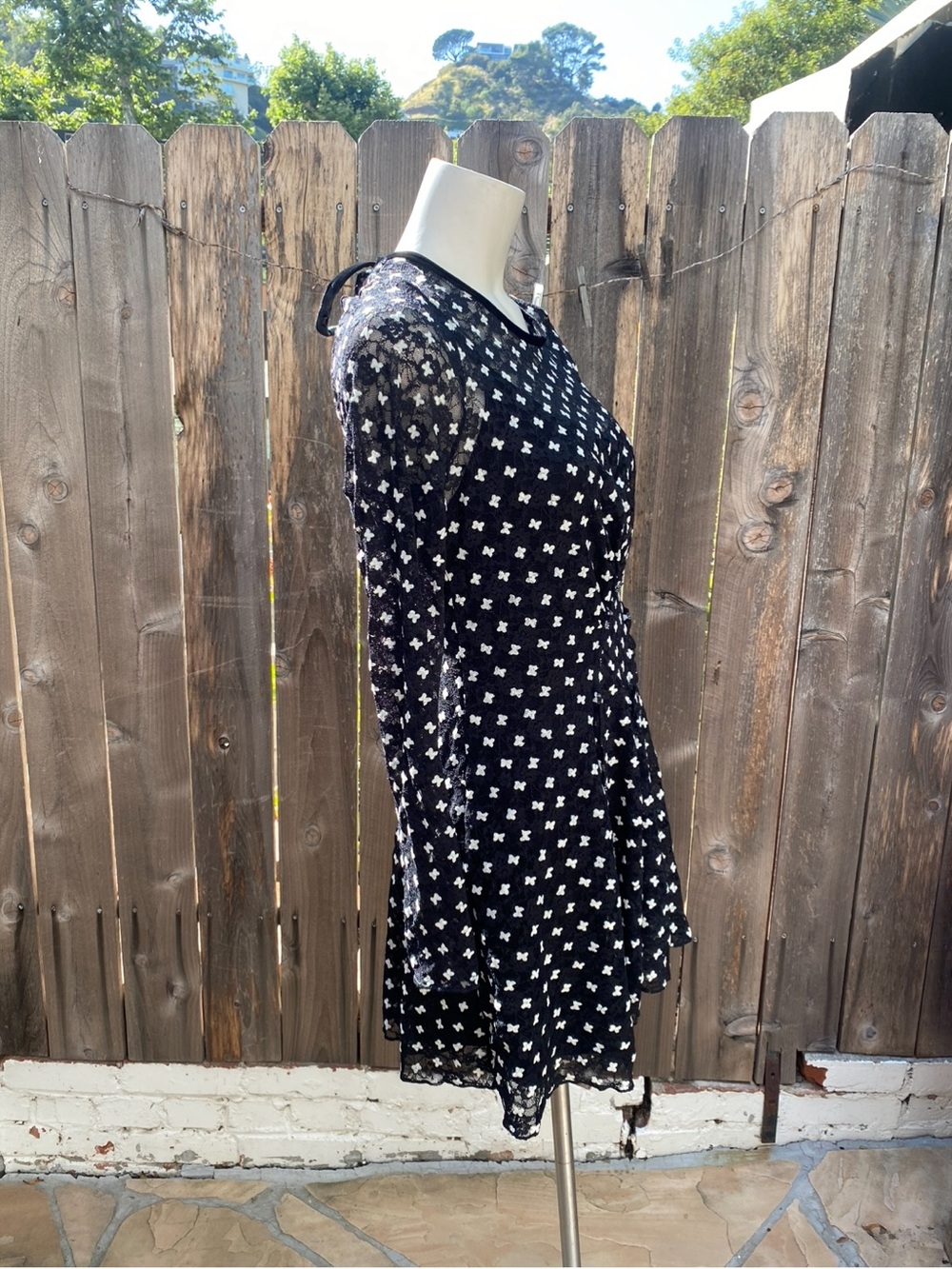 Free People Sheer Delight  Long Sleeve Mini Dress size M NWT - Picture 5 of 13